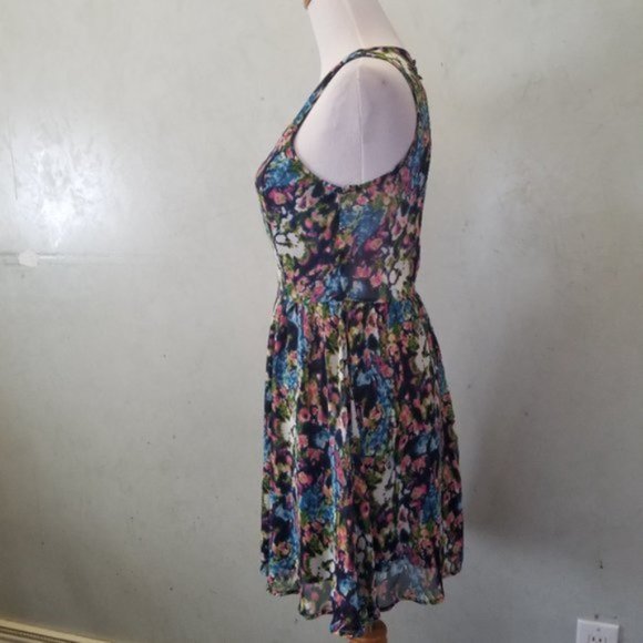 Lush multi colored rain drop back dress size S (Z-13) - Picture 5 of 8